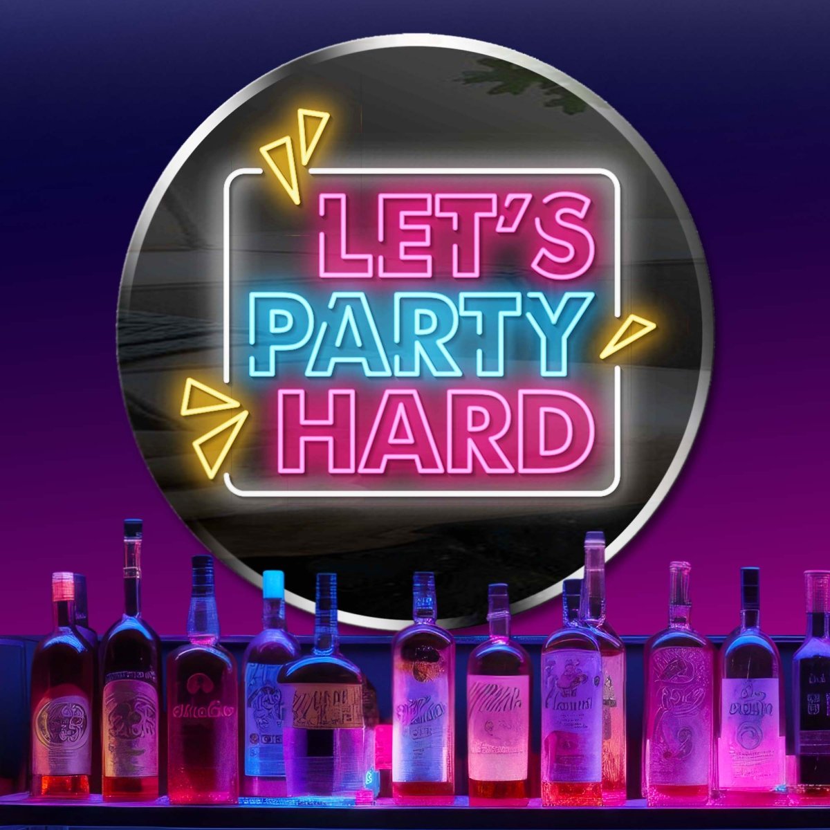 Personalized Neon Sign Let's Party Hard - madaboutneon